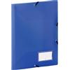Viquel - Camicia in plastica A4 con patta e chiusura con elastici FEEL EASY - Etichetta di identificazione - Tasca portaoggetti per scuola e ufficio - 24,5 x 32 cm - Blu