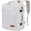 YOKGO Zaino Ryanair 40x30x20 Bagaglio a Mano 24L per Wizzair Vueling | Zaino da Viaggio,Aereo Cabina Borsa Laptop PC 15.6 ,Leggero Resistente,Trekking e Lavoro.Donna Uomo,Bianco