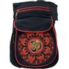 GURU SHOP Stoff Sidebag & Gürteltasche Aum Mandala, Goa Gürteltasche, Bauchtasche - Schwarz/rot, Herren/Damen, Baumwolle, Size:One Size, 25x17x4 cm, Festival- Bauchtasche Hippie
