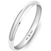 Amberta Fede Nuziale Oro 14K Giallo Bianco per Donna Uomo | Anello Donna Oro 14K Vero Solido per Lui e Lei Qualita' Premium Italiano: Bianco 2 mm Misura 9