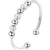 EUDORA Harmony Ball Anello Anti-Stress Anelli in Argento Sterling 925 con Perline Anelli Fidget Regolabili da Donna Anelli Anti Ansia Impilabili Anello per Ragazze Anelli Spinner da Donna