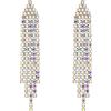 Clearine Nappe Orecchini per Donne Lungo Goccia Strass Cristalli Dangle Dichiarazione Sposa Matrimonio Gioielli Iridescente AB Argento Tono