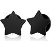 DOEARKO Dilatatore per orecchio in Acciaio Inossidabile Double Flared Tunnel Forma di Stella Ear Tunnel Expanders Stretchers per Uomini e Donne, da 8 mm a 16 mm (Nero, 8mm)