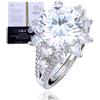 HALUKAKAH Anello da Donna Moissanite D5,0 ct Argento Sterling 925 Placcato Platino con Certificato,Diamanti da Laboratorio Taglio Rotondo Vintage a Griffe,per Fidanzamenti,Matrimoni,Misura Regolabile