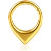 DOEARKO Septum Piercing Clicker Naso Anello Acciaio Chirurgico 8mm 16G Septum Nostril Piercing Hoop Lip Conch Daith Tragus Helix Piercing Gioielli (Argentato)