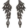Clearine Art Deco Ala d'angelo Foglia Cluster Statement Orecchini pendente Chandelier Long Goccia Regalo per Donne Grigio Nero-fondo