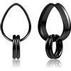DOEARKO Dilatatori Lobo con Anello Dilatatore Orecchio In Acciaio Inossidabile Ear Stretching Piercing Corpo Gioielli 8-19mm (Nero-2, 16MM)