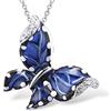 namana Splendida Collana Donna Argento 925 con Ciondolo Farfalla Blu, Collana Farfalla Blu per Donna e Ragazza, Collana Donna in Smalto Blu, Catena e Ciondolo con Smalto Colorato