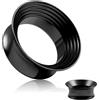 DOEARKO Flesh Tunnel 1 Paia Dilatatore Orecchio in Acciaio Inossidabile Double Flared Tunnel Ear Stretching Piercing Corpo per Uomini e Donne,10mm a 19 mm (Nero, 16mm)