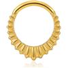 DOEARKO Septum Piercing Acciaio Chirurgico 16G 8mm Septum Clicker Piercing Naso Anello Hoop Lip Conch Tragus Helix Piercing Gioielli (Oro-2)