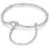 BOIGEGU Bracciale Donna con maglia snake e chiusura a cuore Adatto per Ciondolo Argento Sterling 925 Braccialetto Snake Bracciali Compatibile con Ciondolo