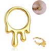DOEARKO Septum Piercing Acciaio Chirurgico Piercing Naso Anello 16G 8mm Septum Clicke Hoop Lip Conch Segmento Tragus Helix Rook Daith Piercing Gioiell (Oro-3)