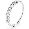 EUDORA Harmony Ball Anello Anti-Stress Anelli in Argento Sterling 925 con Perline Anelli Fidget Regolabili da Donna Anelli Anti Ansia Impilabili Anello per Ragazze Anelli Spinner da Donna