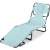 Amazon Basics - Poltrona da Esterno Reclinabile, Design Pieghevole con Schienale a Inclinazione Regolabile, Colore Blu, Confezione da 1