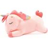 SNOWOLF Peluche a forma di unicorno, con ali arcobaleno e ali kawaii, per bambini, colore: bianco (30CM/11.8Inch, pink)