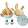 WOODENFUN Accessori da cucina per bambini, design realistico, sicuro e affidabile, accessori da cucina, set di pentole per giochi di ruolo, regalo per bambini dai 3 anni in su