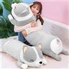 SNOWOLF Shiba Inu - Cuscino in peluche per cani e corgi Akita, morbido peluche confortevole, regalo per ragazze e ragazzi (grigio, 120 cm)