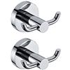 Dandelionsky 2 ganci da parete moderni in ottone massiccio cromato lucido, doppi ganci per asciugamani, porta bagno, WC, cappelli, vestiti da parete