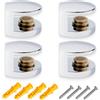 zizitips Reggimensola Vetro Morsetto di Vetro Solido - Supporto Regolabile in Lega di Zinco Cromato per Mensole in Vetro, Plexiglass e Legno 5-8MM - Set 4 Pezzi Resistenti e Facili da Installare