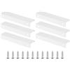 PATIKIL Montaggio Bordi Dita Montaggio, 6pz 120mm/4,72 Maniglie Nascoste in Lega Alluminio Mobili con Viti per Mobili Cucina Casa Cassetto Porta, Bianco