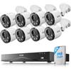ZOSI 4K Kit Telecamera di Sorveglianza PoE per Esterno, 16CH NVR 4TB HDD con 8 Telecamere IP 8MP, Rilevamento Persone/Veicoli, Accesso Remoto, Visione Notturna IR 30M, C180