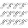 PATIKIL 12 Pz Fascette Rigide per Tubi 14mm Fascette per Condutture Staffe | in Acciaio Inox 304, a U, Rinvigoriate a 2 Fori, per Fissaggio Tubi Cavi Fili, 5/9