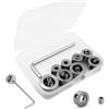 zizitips Stop di Profondità Trapano, Anelli Posizionatori, Fermo Profondità 3-10 mm, set 8 pezzi in Acciaio Inox 304, Collari Regolabili per Trapani a Legno con Chiave Esagonale