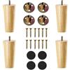 YouYuer Piedini per Mobili in Legno,4pcs Gambe per Mobili Legno Piedini per Tavolino Divano in Legno Massello con Viti e Piastra di Montaggio Divani Piedini in Legno per Divano,Armadio e Letto(12cm)