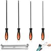 GZXUEHU 4 Pezzi Lima per Motosega, Affila Catena Motosega, con Supporto per Lima, Realizzata in Acciaio ad Alta Resistenza, Resistente e di Lunga Durata, ci Sono 4 Dimensioni di 3.2 mm, 4.0 mm, 4.8 mm, 5.5 mm