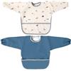 MIMUSELINA | Set di 2 Bavaglini Neonato Impermeabili | Bavaglino con Maniche Lunghe | Chiusura Regolabile e Polsini Elastici | Bavaglino Svezzamento | Ideali per Asilo Nido (Savanna)