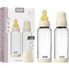 Bibs Biberon in vetro BIBS. Anti-coliche. Set di 2. Tettarella rotonda in lattice di gomma naturale. Favorisce l'allattamento naturale al seno, Complete Set - 240 ml (Pack of 2), Ivory
