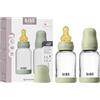 Bibs Biberon in vetro BIBS. Anti-coliche. Set di 2. Tettarella rotonda in lattice di gomma naturale. Favorisce l'allattamento naturale al seno, Complete Set - 120 ml (Pack of 2), Sage