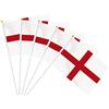 AhfuLife St Georges Bandiera su Bastoni, 15pcs, 14 × 21 cm Tenuto a Mano Doppio Lato Tessuto Inghilterra Piccole Bandiere con 30cm Palo Bianco per St. George's Day Decorazioni, Coppa del Mondo