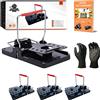 Benlight 4X Trappole professionali per topi di dimensioni XXL, ultra potenti e riutilizzabile, tappetino per rati + guanti inclusi | Trappola per topi per giardino e casa al chiuso Pack x 4 trappole per ratti