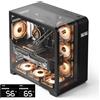 darkFlash Case PC Mid-tower ATX con Schermo, Vetro su Tre Lati, Case PC da Gioco Doppio Curvo a Vista Completa, 4 Ventole PWM ARGB Preinstallate, Tipo C, Compatibile con RTX 40, Nero (L280)