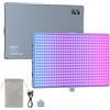 ENEGON Aplicación LED RGB 23000 mAh con Pantalla OLED - 396 Chips LED, 24 W, Temperatura de Color 2500-9900 K, Indice CRI 96+, 21 Modos de Escena para Fotografía de Productos/Retratos y YouTube