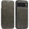 QYFCOU Cover per Google Pixel 10 Pro XL Flip Custodie pieghevoli -Grigio | Premium PU Pelle Custodia con Slot per Schede e Blocco RFID, Magnetica Cover supporto Resistente alle cadute e agli urti