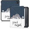 Yiernuo Custodia per Kobo Libra Colour 2024/Libra 2 2021/Vision 6 2021 7 Pollici eReader,Ultra Sottile Cover con Funzione Supporto,Gatto pigro