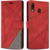 SONWO Cover per Samsung Galaxy A20e, Flip Caso in PU Pelle Case Cover Custodia con Slot per Schede e Supporto Stand per Samsung A20e, Rosso