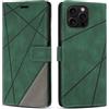 SONWO Cover per iPhone 16 PRO Max, Flip Custodia in PU Pelle, Cover a Libro Portafoglio con Slot per Schede e Supporto Stand per iPhone 16 PRO Max, Verde