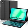 IVEOPPE Tastiera Cover per Samsung Galaxy Tab A11 Plus 2025/Tab A9 Plus 2023 11 Pollici, Italiano QWERTY con 7 Colori Illuminato, Bluetooth Staccabile Custodia con Portapenna, Nero