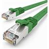 1aTTack.de Cavo di rete piatto Cat.7 Gigabit Ethernet Lan (RJ45), 10Gbit/s, compatibile con Cat.5 -Cat.5e - Cat.6 Verde / 1 pz 15 m