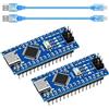 APKLVSR Nano-V3 Scheda di sviluppo con cavo USB, Nano Module 328P Chip CH340 5V 16M, Type-C USB Nano Baord compatibile con Arduino IDE(2 pezzi)