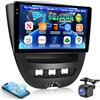 NHOPEEW 4+128G Autoradio per Peugeot 107 / Citroen C1 / Toyota Aygo 2004-2014 con Carplay Android Auto - Schermo incell da 10 pollici Supporto WiFi GPS Comandi al volante + Telecamera di retromarcia