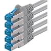 1CONN 5 x 1.0 M - Cavo di rete CAT-6a Ethernet Cable Lan Patch RJ-45 maschio SFTP 10GB/s - 5 pezzi grigio