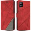 SONWO Cover per Samsung Galaxy A22 4G / M32 4G / M22 4G, Flip Caso in PU Pelle Case Cover Custodia con Slot per Schede e Supporto Stand per Samsung A22 4G, Rosso
