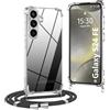 OLEPHY Trasparente Cover con Cordino per Samsung Galaxy S24 FE 5G, Morbida Custodia con Regolabile Collana, [Antiurto] [Rimovibile] Case con Laccio Tracolla, Nero
