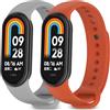 PureYule 2 Pezzi Cinturini Compatibile con Cinturino Xiaomi Mi Band 10/Mi Band 9/Mi Band 8 Donna e Uomo,Cinturino Remplacement Sportivo Silicone Morbido Traspirante