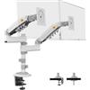 NB North Bayou Doppio Supporto Monitor per 17-34 Pollici Schermo, Montaggio del Monitor Carico fino a 9 kg | VESA 75/100 H180 (Bianco)
