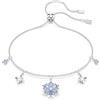 Swarovski Magic Braccialetto, Gioiello Versatile per Occasioni Speciali con Zirconia Blu, Forma a Fiocco di Neve, Chiusura a Scorrimento, Placcatura in Tonalità Rodio, 24 cm, 1,4 x 1,1 cm